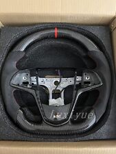 For Cadillac Ats Cts Cts-v Carbon Fiber Streering Wheel Frame Cover Heated