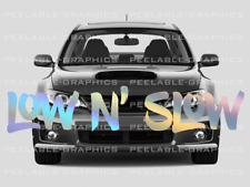 Low N Slow Windshield Banner Decal Sticker Oil Slick Rainbow Holographic