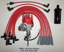 Dodge 273-318-340-360 Red Small Hei Distributor Black 45k Coilspark Plug Wires