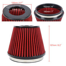 Red Short 6 152mm Inlet Truck Air Intake Cone Replacement Dry Air Filter