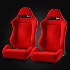 Reclinable Red Fabric Classic Style Racing Seats Leftright Wslider