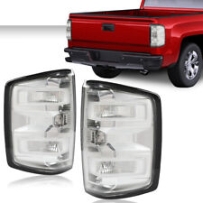 Clear Rear Tail Lights Brake Lamps W Bulbs Fit For 2014-2019 Chevy Silverado