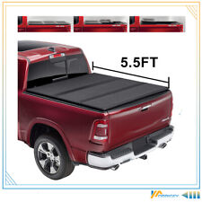 5.5ft Hard Bed Fiberglass Tri-fold Tonneau Cover Wled For 15-20 Ford F150