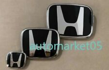 For Accord Sedan 2008-2013 3pcs Black Chrome Front Rear Steering Badge Emblem