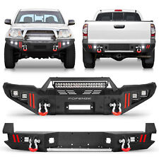 Steel Texture Black Front Rear Bumper Wwinch Plate For 2005-2015 Toyota Tacoma