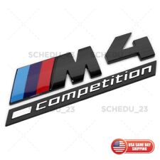 Bmw M4 Competition Package Emblem Nameplate Badge Sticker Rear Trunk Gloss Black