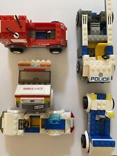 Mixed Lot Of Lego Emergency Vehicle Parts Police And Firetruck Partial Builds