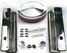 Sb Chevy Chrome Engine Dress Up Kit Tall Valve Covers Air Cleaner 58-79 Sbc 350