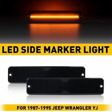 For Jeep Wrangler Yj 87-95 Smoked Led Front Fender Bumper Side Marker Lights Us