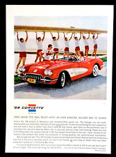 1959 Red Chevy Corvette Convertible Vintage Print Ad