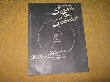 1952-1954 Kaiser-willys Car Service Time Schedule Willys Motors Flat Rate Book