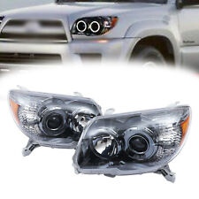 Pair Headlights Headlamps Dual Halo Black Projector For Toyota 4runner 06-09