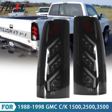For 88-98 Chevy Gmc Ck 1500 2500 3500 Led Brake Tail Lights Lamps Black Smoke