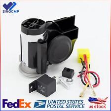 1pc 12v 120db Black Loud Electric Air Horn Kit For Motorcycle Car Truck Boat
