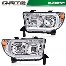 Fit For Toyota 07-13 Tundra 08-17 Sequoia Clear Led Tube Projector Headlights