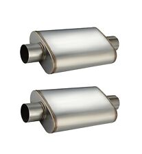 A Pair Of Universal Muffler 2.5in Inletoutlet Centerstraight-through Exhaust