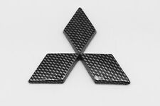 3d Fit Mitsubishi Front Rear Badge Emblem Logo Black Carbon Style Plastic Made