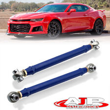 Blue Rear Adjustable Steel Control Toe Arms Rods Pair For 2016-2021 Chevy Camaro