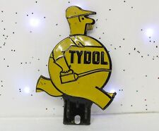 1940s Yellow Tydol Man License Plate Topper Low Miles Remarkable Original Cond