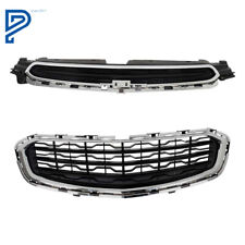 Front Upperlower Grille Chrome Fit For 2015 Chevy Cruze 2016 Cruze Limited