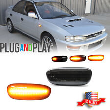 Sequential Smoked Led Side Marker Signal Light For 93-01 Subaru Impreza Gc Gm Gf
