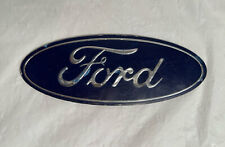 Vintage Ford Blue Oval Stick On Grill Script Emblem 6 X 2.25