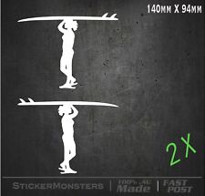 2x Surfing Girls Matched Pair Left And Right Sticker Car Roxy Window 60mm Wide