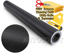120 X 60 Black Carbon Fiber Vinyl Wrap 3d Bubble Free Air Release 10ft X 5ft