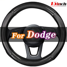 15 Steering Wheel Cover Carbon Fiber Leather For Dodge Challenger Charger Ram