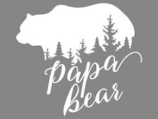 Papa Bear Family Vinyl Decal Holiday Fathers Day Dad Car Tumbler Sticker