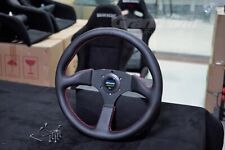 Universal 350mm 14 Spoon Genuine Leather Deep Cone Steering Wheel For Honda