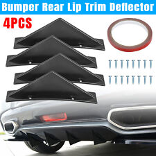 4pcs Glossy Black Car Rear Bumper Diffuser Shark Fins Spoiler Lip Wing Splitter