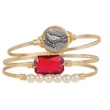 Hsn Luca Danni Goldtone Crystal Cardinal 3 Piece Stack Bangle Bracelet Set