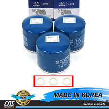 Genuine Oem Engine Oil Filters Washers 3pack For Hyundai Kia 2630035505