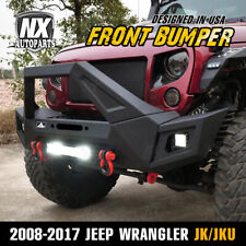 Front Bumper For 2007-2018 Jeep Wrangler Jk Jku Jt Wled Lights Winch Plate