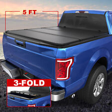 Tri-fold Hard Tonneau Cover For 2019-2023 Ford Ranger 5ft Bed Truck On Top