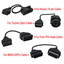 Obd1 Male To Obd2 16 Pin Female Connector Adapter Cable Diagnostic Tool Scanner