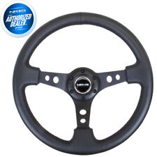 New Nrg Deep Dish Steering Wheel 350mm Black Leather Black Center Rst-006bk
