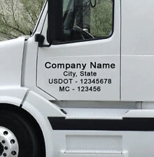 Semi Truck Door Lettering - Your Company Name Town State Dot Number Decals