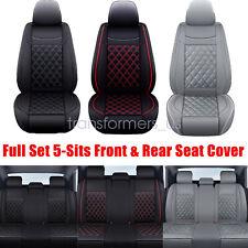 For Dodge Ram 1500 Leather 5 Seat Covers Full Set Front Rear Protector Cushion
