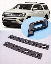 Gloss Black Front Hood Expedition Letters Emblem Fit 2018-2022 Ford Expedition