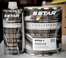 5 Star Brilliant Black Pearl Single Stage Acrylic Urethane Automotive Paint Kit