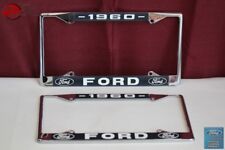 1960 Ford Car Pick Up Truck Front Rear License Plate Holder Chrome Frames New