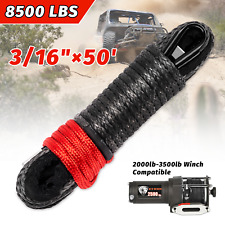 316x50 Synthetic Winch Rope Line Grey Recovery Cable 8500 Lbs 4wd Suv Pickup