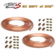 2 X Copper Nickel Brake Line Tubing Kit 316 Od 25 Ft Coil Roll All Size Fitting
