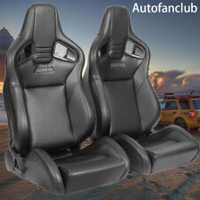 2pcs Universal Reclinable Racing Seats Adjustable Seat Bucket Seats W 2 Sliders