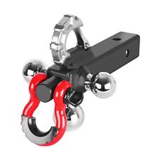 84062 Trailer Hitch Ball Tri Ball Hitch With Hook Rotatable Tow Shackle F...
