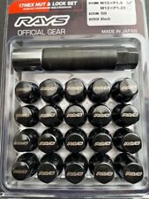 Rays 17hex Wheel Lug Nuts Lock Nut Set 31mm For 5h Black M12xp1.5 20x Brand New