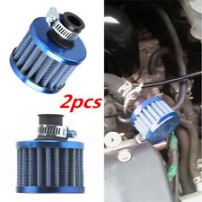 Racing Car Blue 2pcs 12mm Crankcase Vent Intake Mini Cone Air Breathers Filters