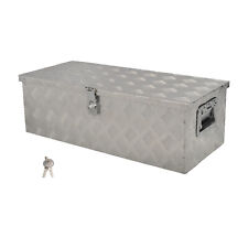 30 Aluminum Truck Bed Tool Box Square Trailer Toolbox Side Handle Lock Silver